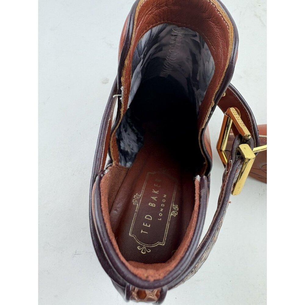 *Ted Baker London Nissie Split Shaft Ankle Boots Womens 38 Brown Leather Luxury - Picture 14 of 14